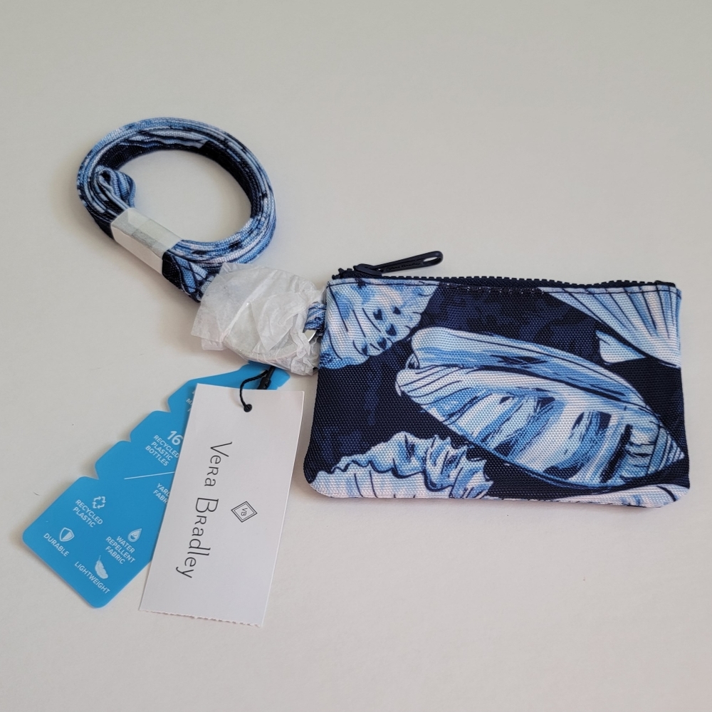 Vera Bradley Morning Shells Blue Zip ID Lanyard